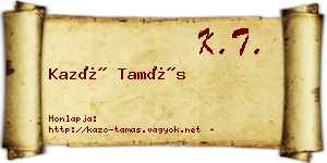 Kazó Tamás névjegykártya