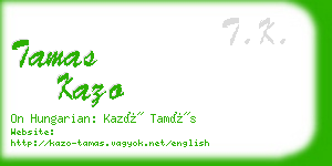 tamas kazo business card